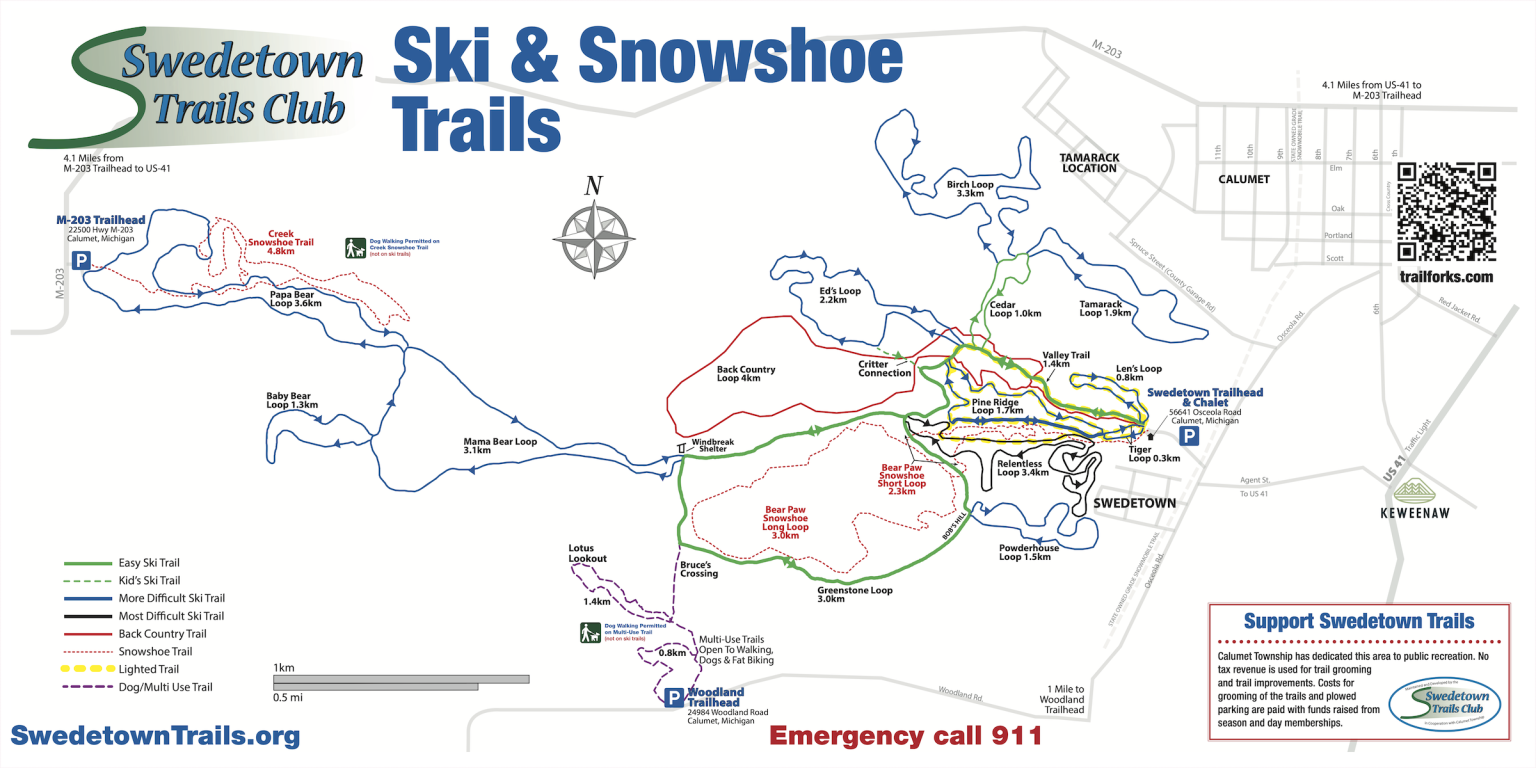 Swedetown winter trail map